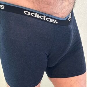 adidas Navy Boxer Briefs with Logo Waistband